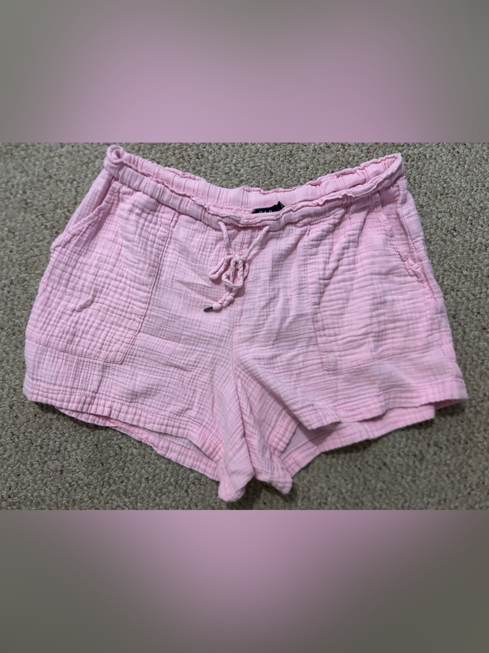 GAP Light Pink Drawstring Gauze Athletic Shorts